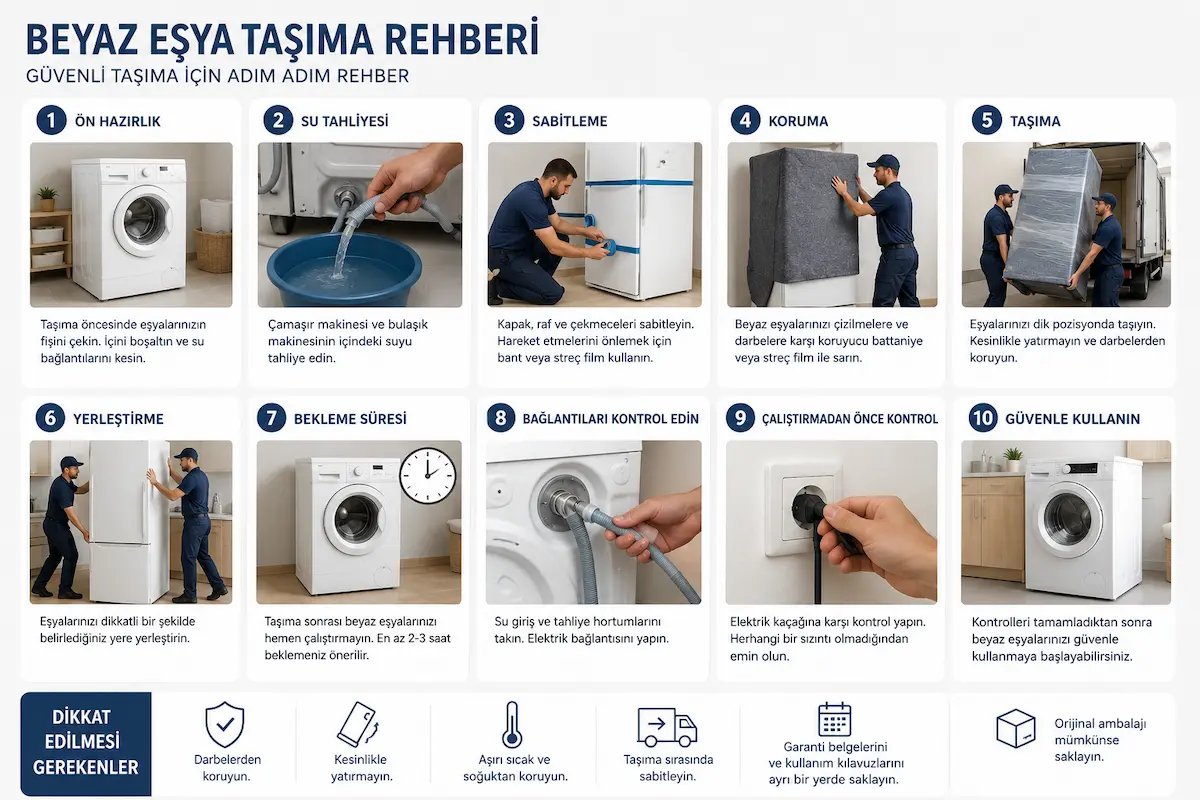 Beyaz eşya taşıma öncesi temiz ve düzenli ev hazırlığı
