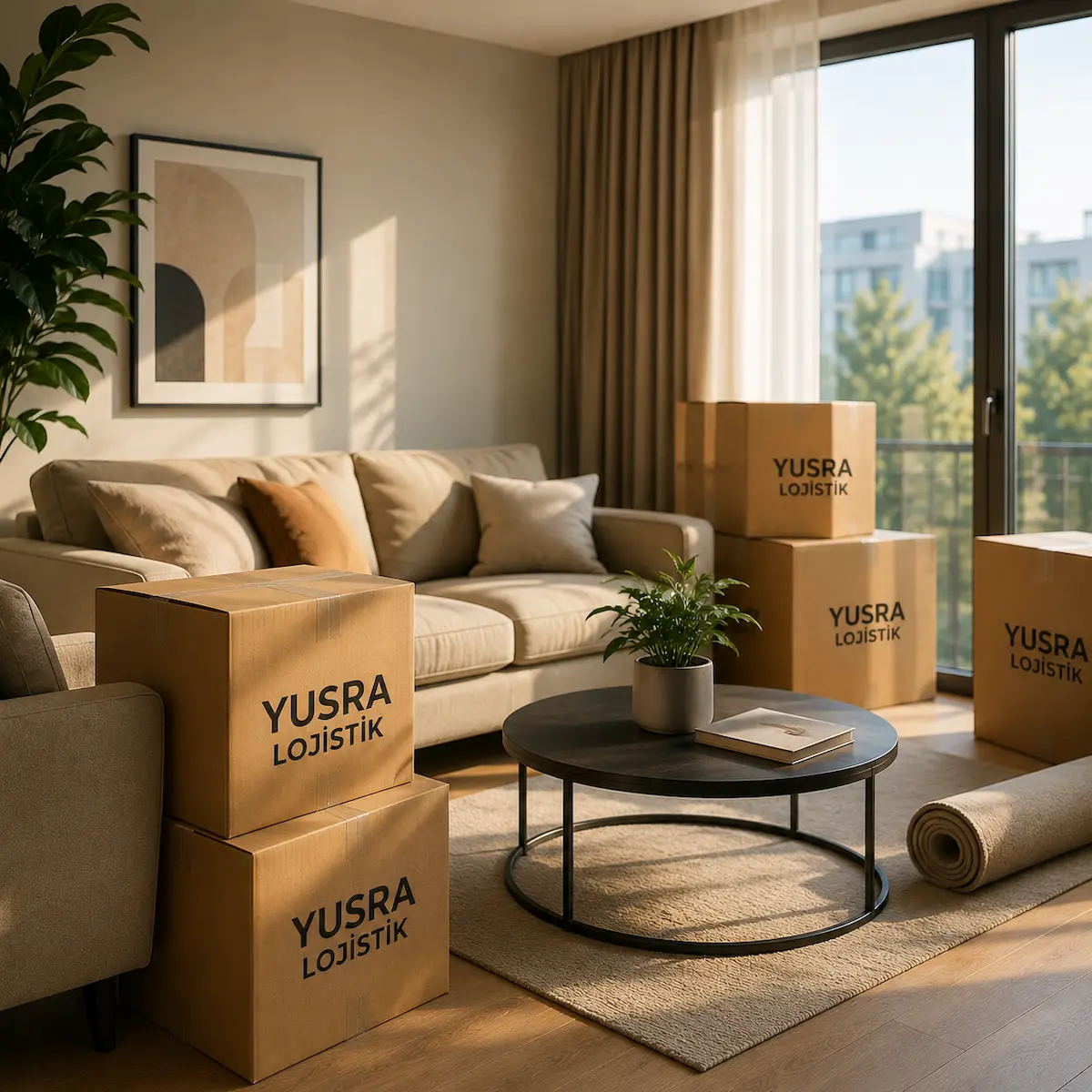 Kocaeli ev taşıma öncesi paketlenmiş koliler ve taşınma hazırlığı