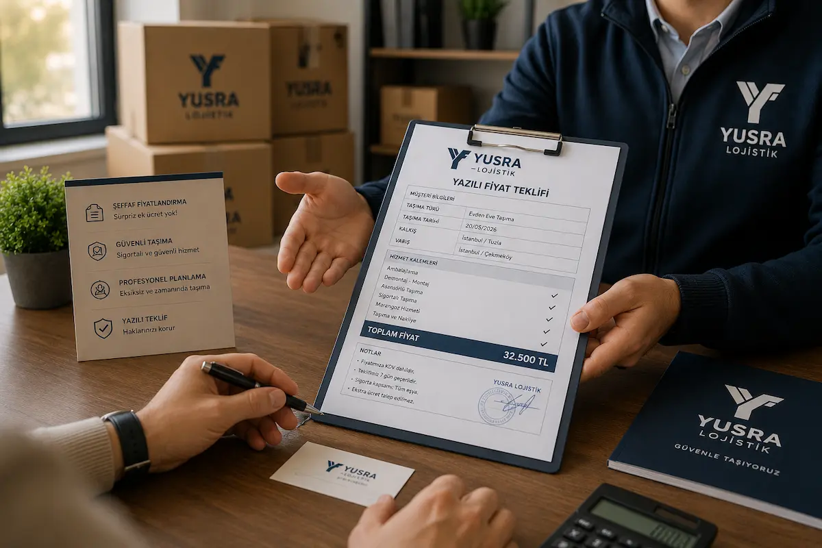 Taşıma öncesi yazılı fiyat teklifi ve operasyon notları